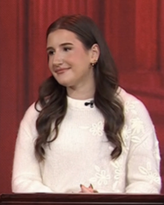 The Today Show 2025 Allison Matey White Floral Sweater