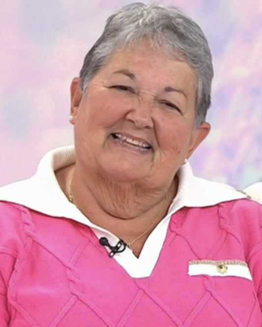 The Today Show 2025 Anne Drewry Pink Cable Knit Polo Sweater