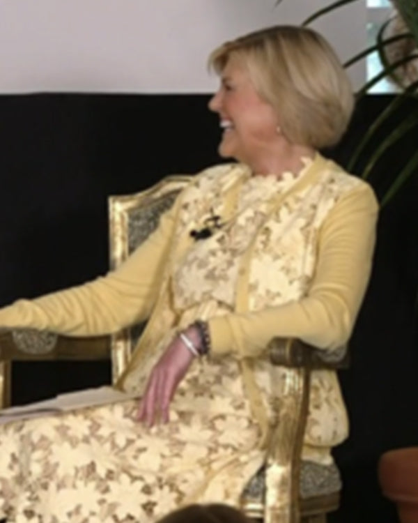 The Today Show 2025 Anne Thompson Yellow Floral Cardigan