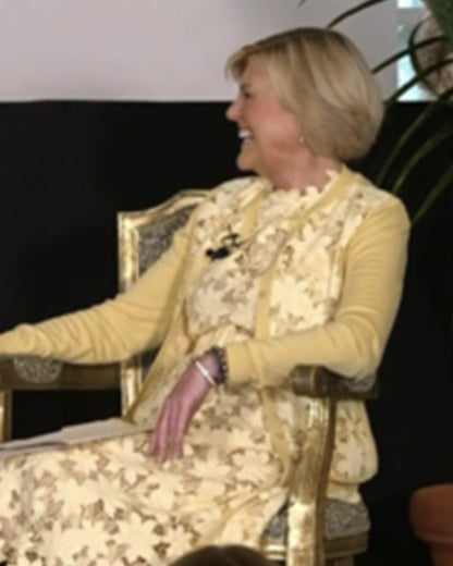 The Today Show 2025 Anne Thompson Yellow Floral Cardigan