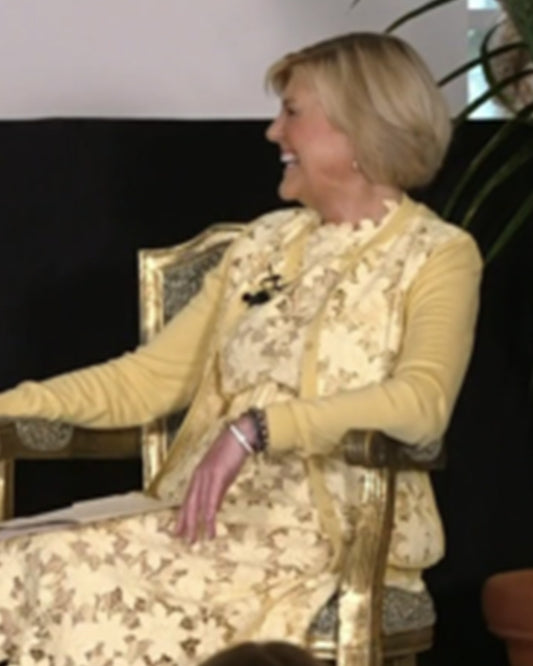 The Today Show 2025 Anne Thompson Yellow Floral Cardigan