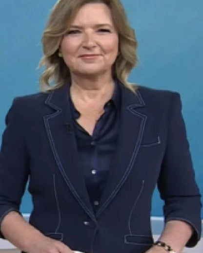 The Today Show 2025 Christine Romans Contrast Stitch Blazer
