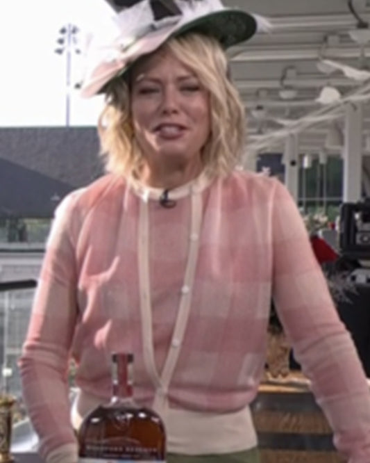 The Today Show 2025 Dylan Dreyer Pink Checkered Cardigan
