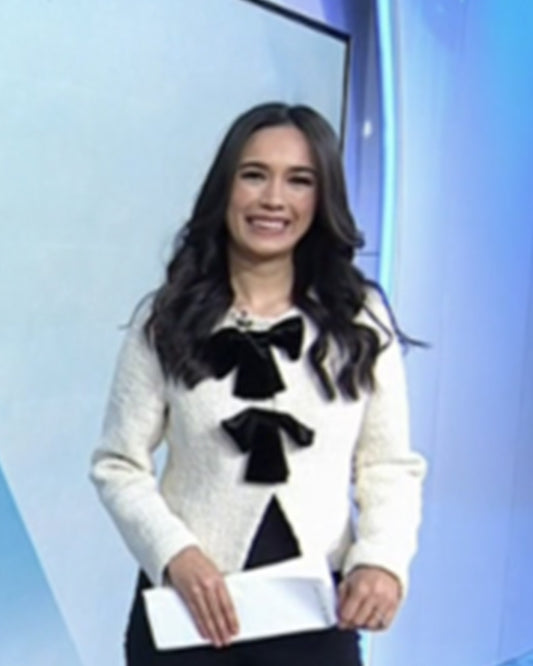 The Today Show 2025 Emilie Ikeda Black Bow Tweed Jacket