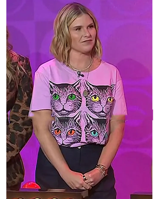 The Today Show 2025 Jenna Pink Cat Print TShirt