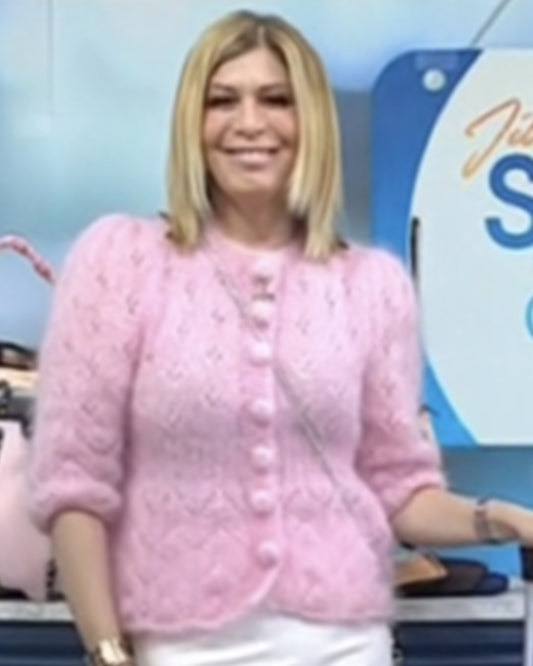 The Today Show 2025 Jill Martin Pink Mohair Cardigan
