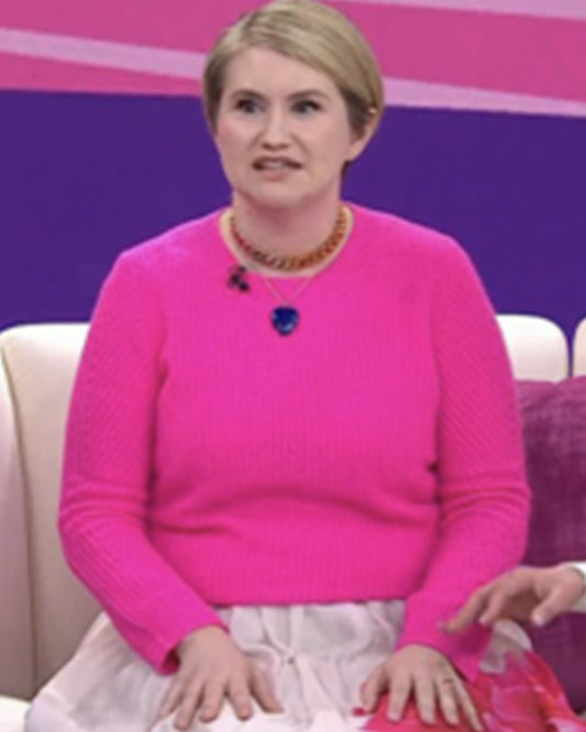 The Today Show 2025 Jillian Bell Pink Ribbed Sweater