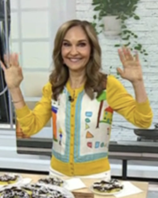 The Today Show 2025 Joy Bauer Yellow Printed Cardigan