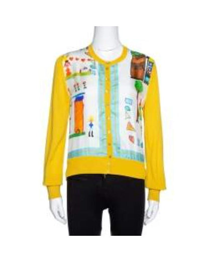 The Today Show 2025 Joy Bauer Yellow Printed Cardigan