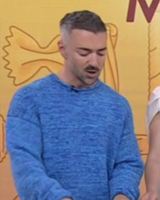 The Today Show 2025 Matteo Lane Blue Space Dye Sweater