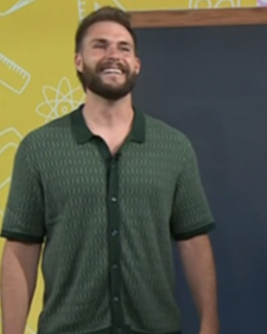The Today Show 2025 Philip Lindsay Green Knit Polo Shirt