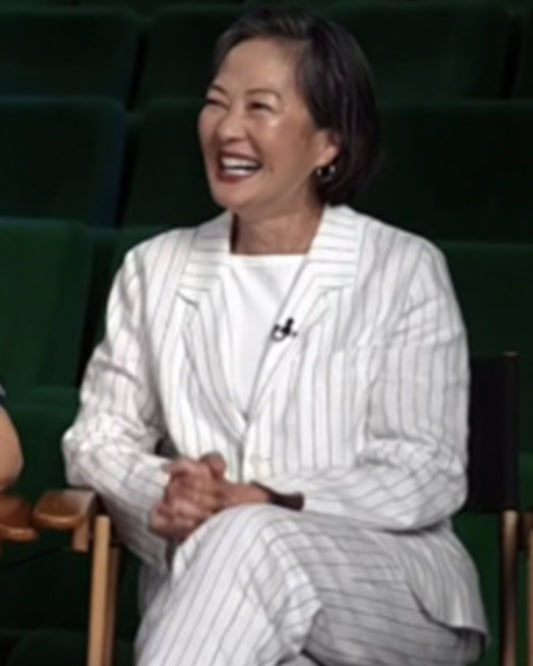 The Today Show 2025 Rosalind Chao White Pinstripe Suit