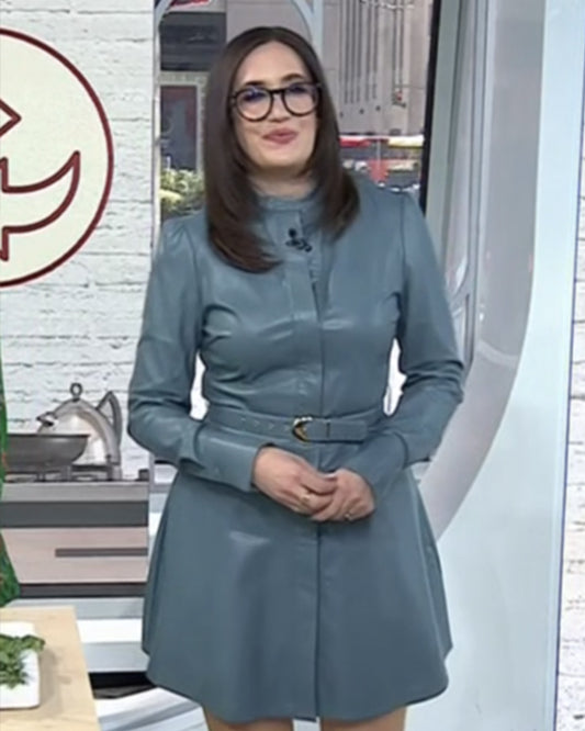 The Today Show 2025 Savannah Sellers Blue Leather Dress