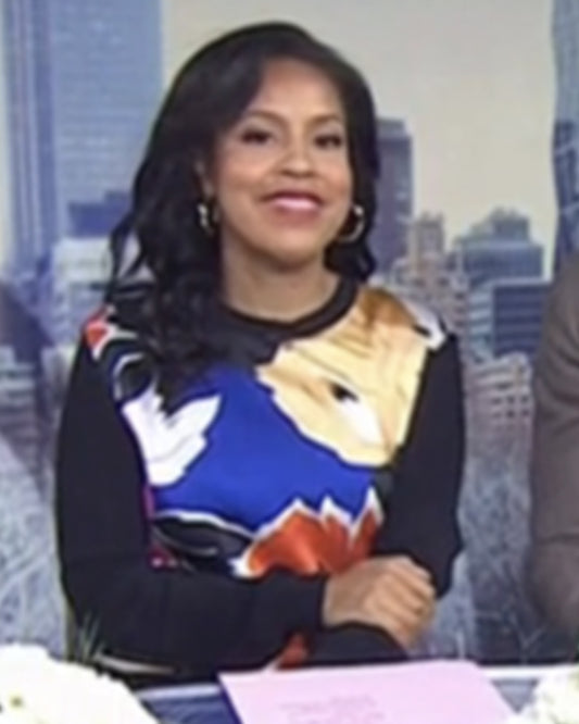 The Today Show 2025 Sheinelle Jones Black Floral Sweater