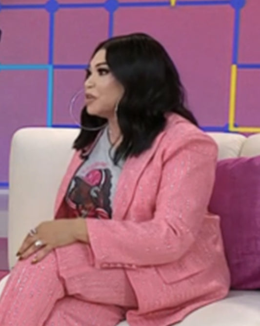 The Today Show 2025 Tisha Campbell Pink Pinstripe Blazer