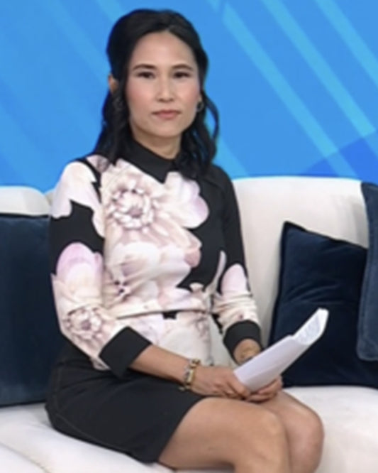 The Today Show 2025 Vicky Nguyen Black Floral Print Dress