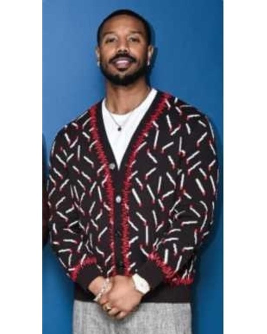 The Tonight Show 2025 Michael B. Jordan Matches Print Cardigan