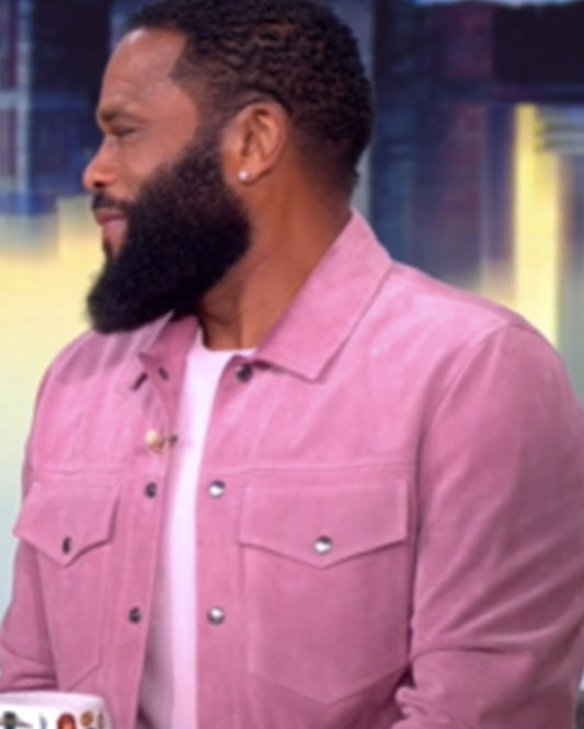 The View 2025 Anthony Anderson Pink Suede Jacket