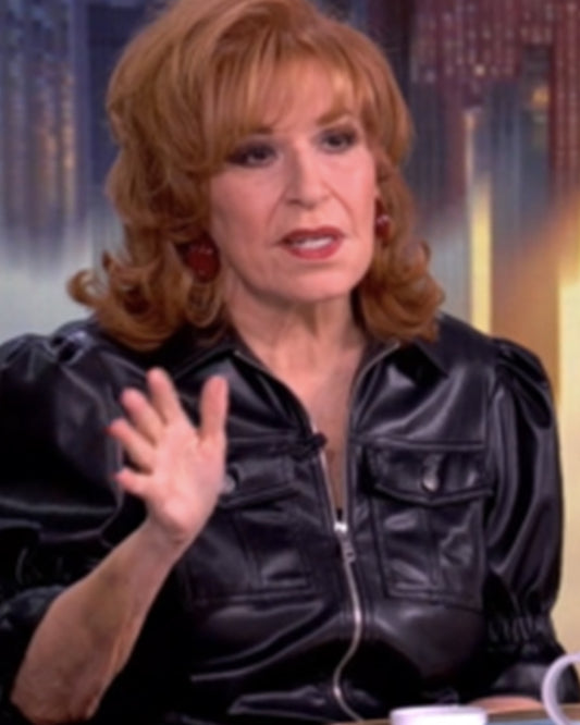 The View 2025 Joy Behar Black Leather ZipFront Jacket