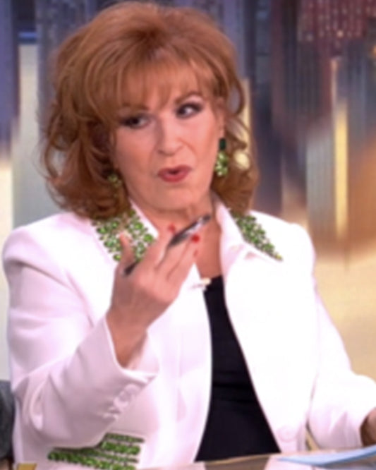 The View 2025 Joy Behar White And Green Embellished Jacket