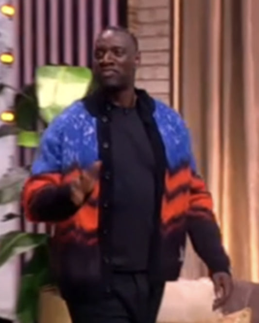 The View 2025 Omar Sy Blue Printed Cardigan