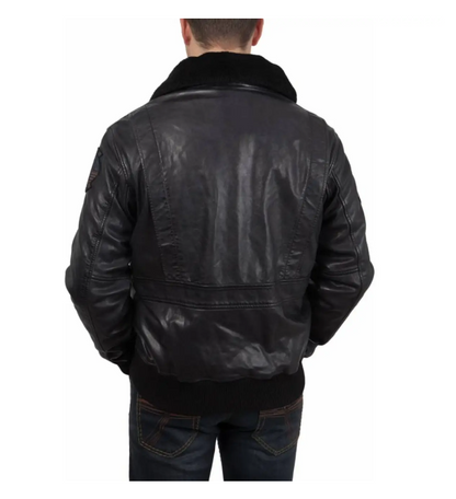 The Official Top Gun Bomber Shearling Leather Jacket - RECREATED EDITION