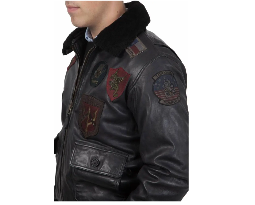 The Official Top Gun Bomber Shearling Leather Jacket - RECREATED EDITION