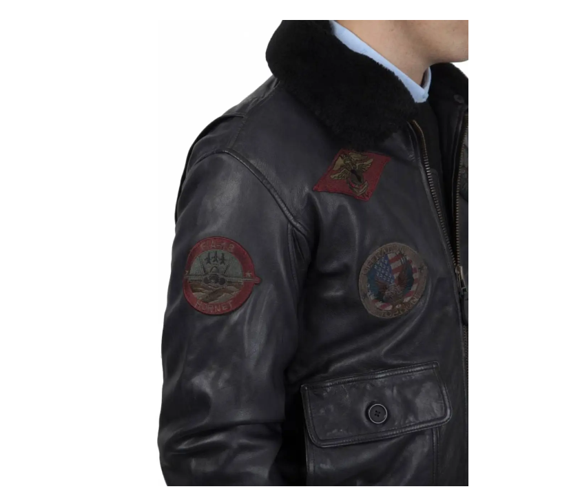 The Official Top Gun Bomber Shearling Leather Jacket - RECREATED EDITION