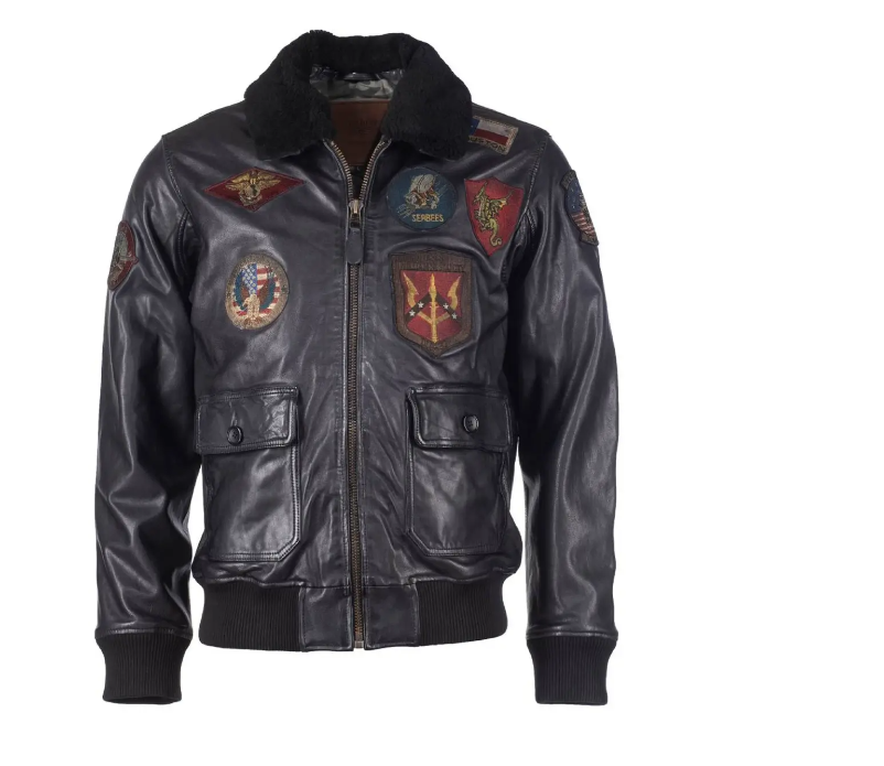 The Official Top Gun Bomber Shearling Leather Jacket - RECREATED EDITION