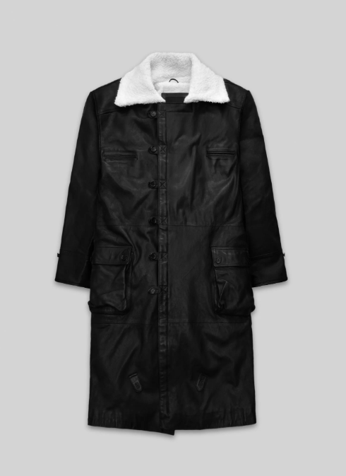 Thick Goat Black Washed & Wax Tom Hardy Leather Coat