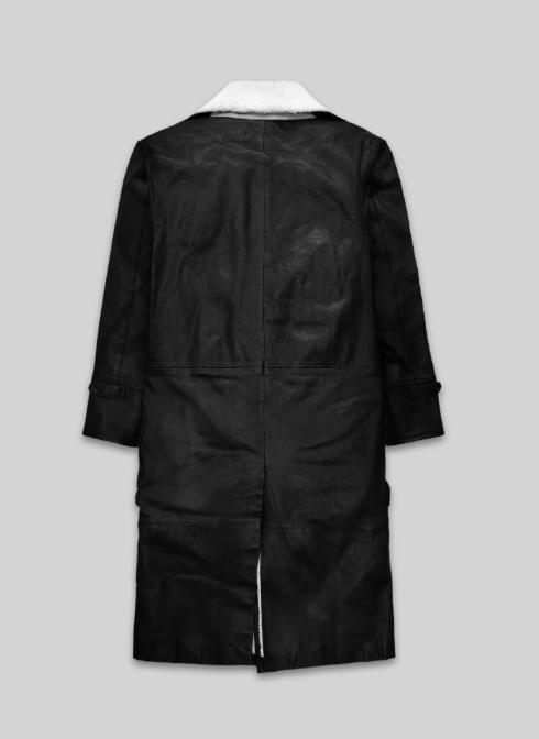 Thick Goat Black Washed & Wax Tom Hardy Leather Coat