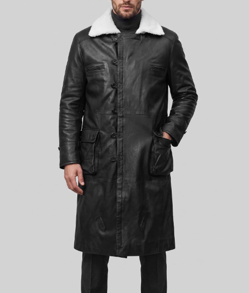 Thick Goat Black Washed & Wax Tom Hardy Leather Coat