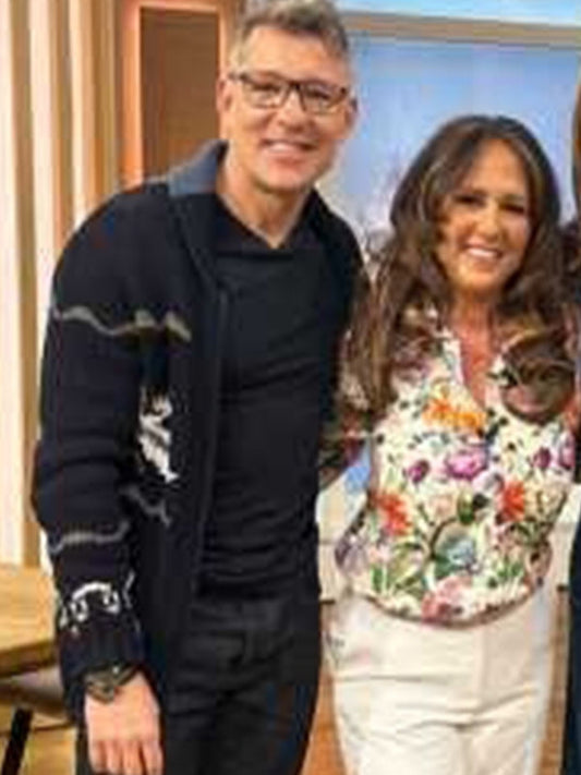 This Morning 2025 Ben Shephard Blue Crane Knitted Cardigan