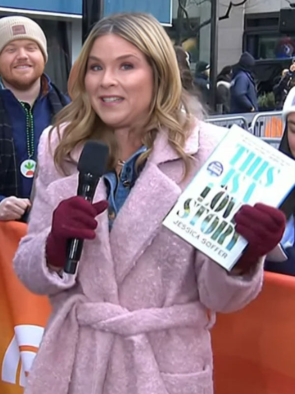 Today 2025 Jenna Bush Hager Pink Wrap Coat