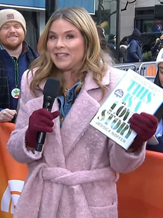 Today 2025 Jenna Bush Hager Pink Wrap Coat