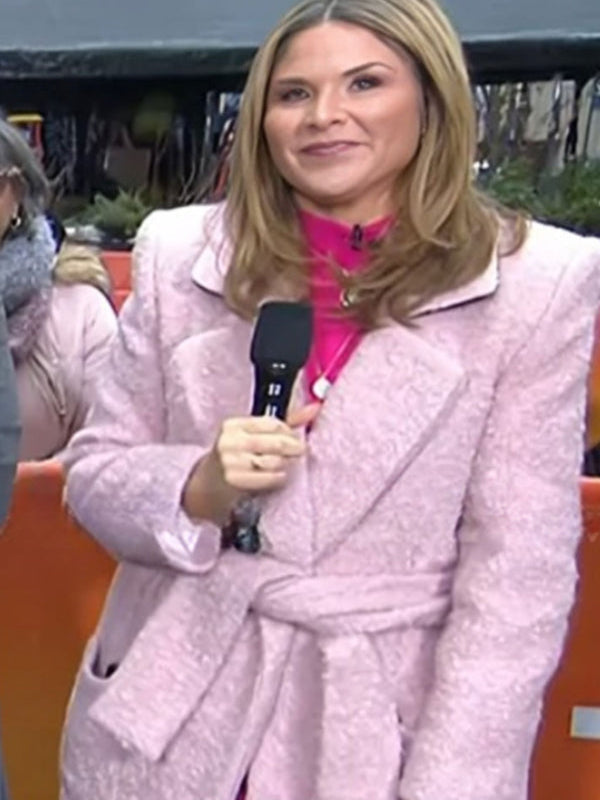 Today 2025 Jenna Bush Hager Pink Wrap Coat
