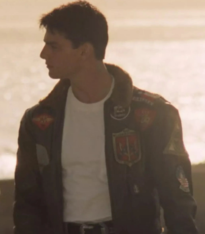 Tom Cruise Top Gun Aviator Leather Jacket - RECREATED EDITION