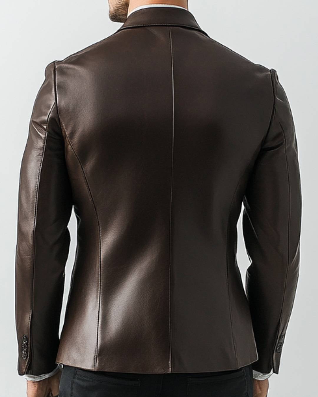 Tommy Brown Leather Blazer - Leather Blazer for Men Brown