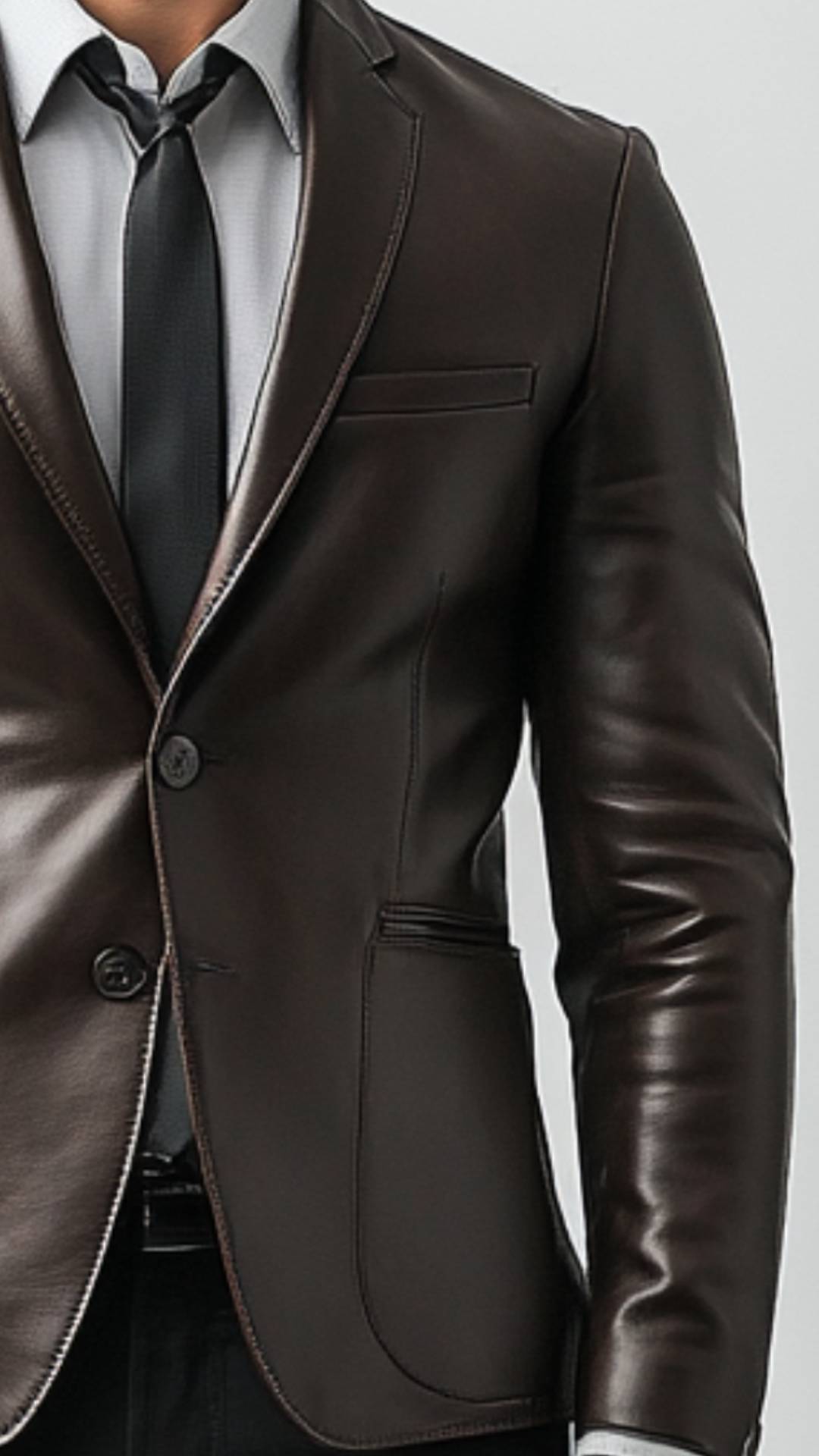 Tommy Brown Leather Blazer - Leather Blazer for Men Brown