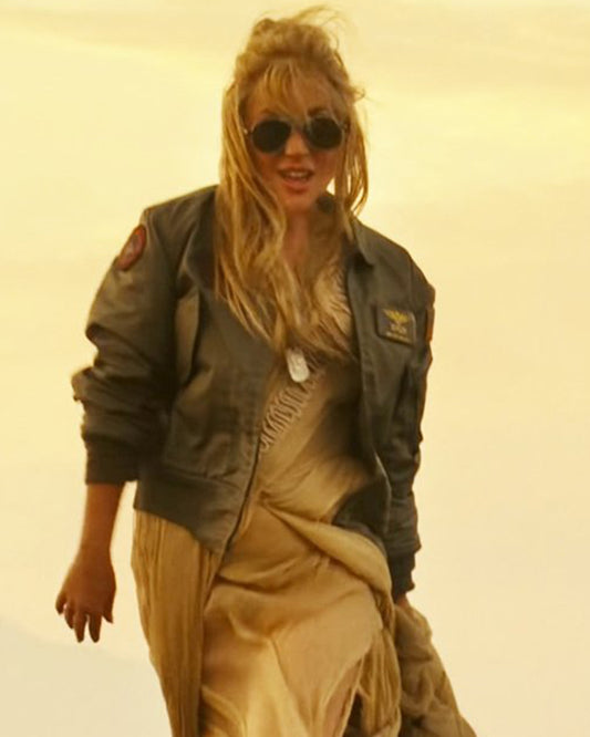 Top Gun Lady Gaga Green Flight Jacket