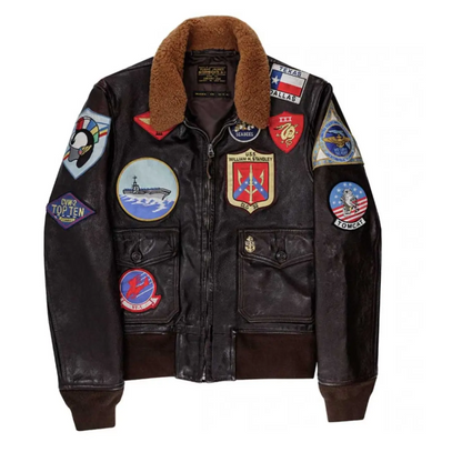 Top Gun-2 Bomber Shearling Leather Flight Jacket - RECREATED EDITION