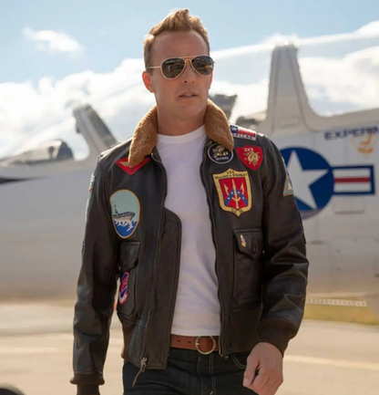 Top Gun-2 Bomber Shearling Leather Flight Jacket - RECREATED EDITION