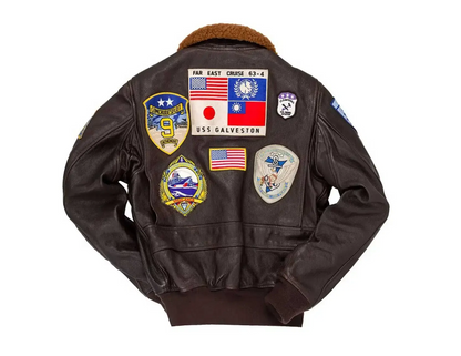 Top Gun G-1 Leather Bomber Shearling Flight Jacket -RECREATED EDITION