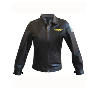 Top Gun Kelly McGillis Bomber Leather Jacket - RECREATED EDITION
