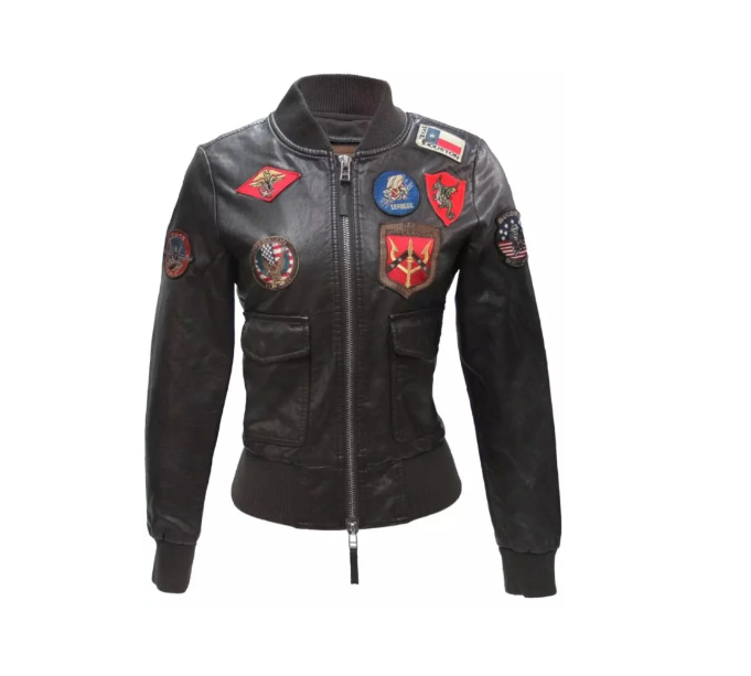 Top Gun Women’s Bomber Vegan Leather Jacket - RECREATED EDITION