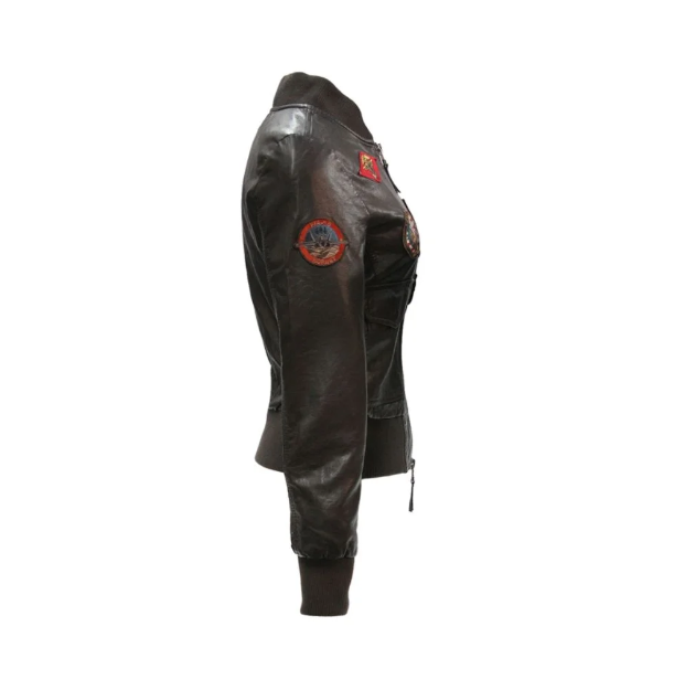 Top Gun Women’s Bomber Vegan Leather Jacket - RECREATED EDITION