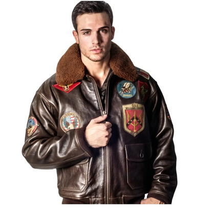 Top Gun Official Bomber Shearling Signature Series Jacket - RECREATED EDITION