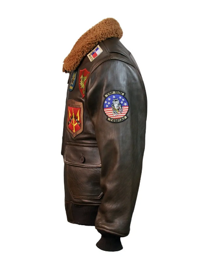 Top Gun Official Bomber Shearling Signature Series Jacket - RECREATED EDITION