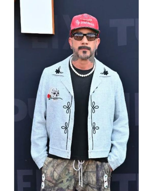 Tudum 2025 AJ McLean Skull Print Blue Jacket