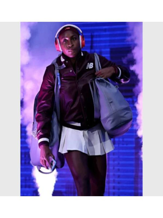 US Open 2025 Coco Gauff New Balance Leather Jacket